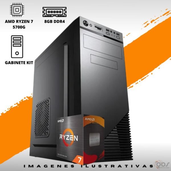 PC AMD RYZEN 7 5700G RAM 16GB SSD 2TB TECLADO Y MOUSE