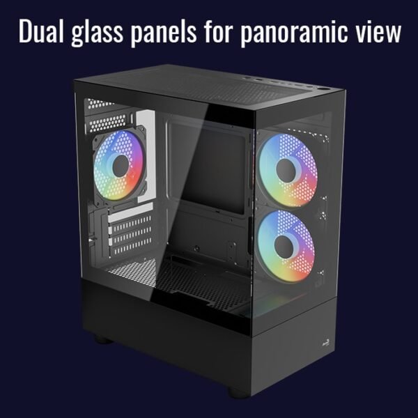 GABINETE GAMER AEROCOOL VIEWPORT MINI BLACK ( MINI-G-BK-V2 ) - Image 2
