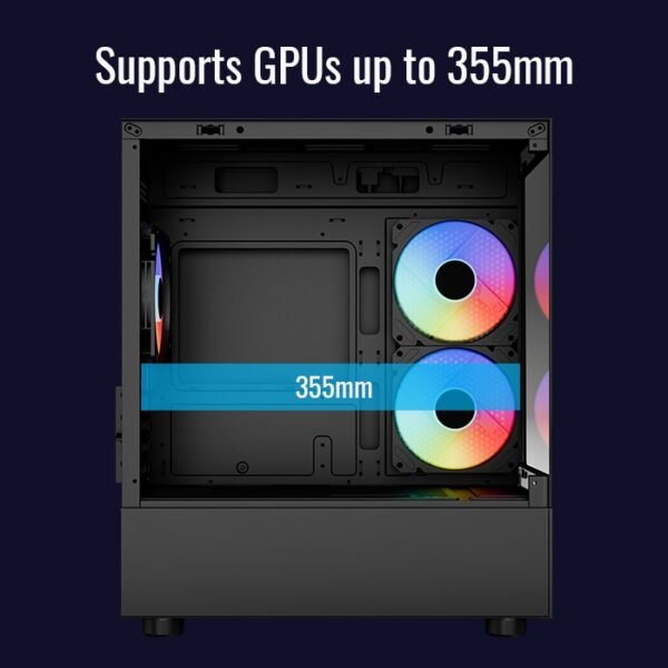 GABINETE GAMER AEROCOOL VIEWPORT MINI BLACK ( MINI-G-BK-V2 ) - Image 4