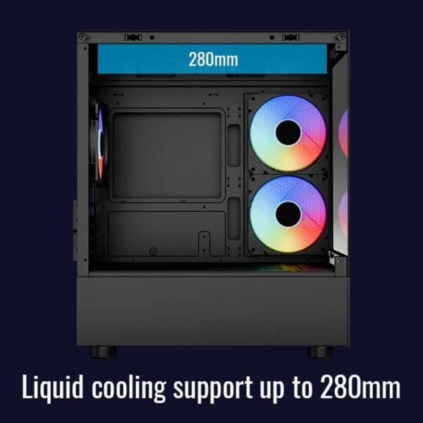 GABINETE GAMER AEROCOOL VIEWPORT MINI BLACK ( MINI-G-BK-V2 ) - Image 3