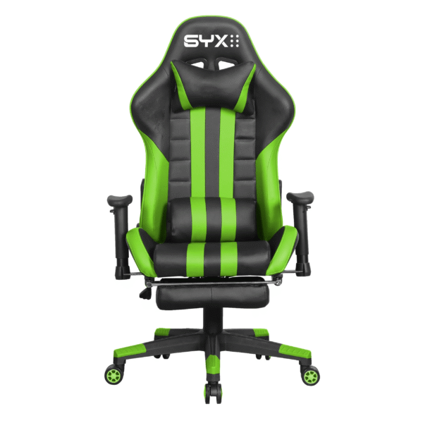 SILLA GAMER SYX CH-059 GR VERDE NEGRO