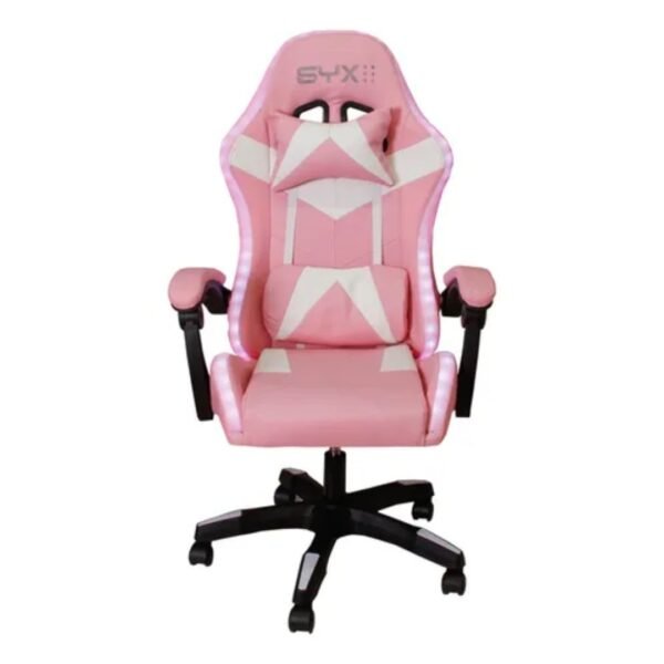 SILLA GAMER SYX GC-S02 PK WH ROSA BLANCO RGB