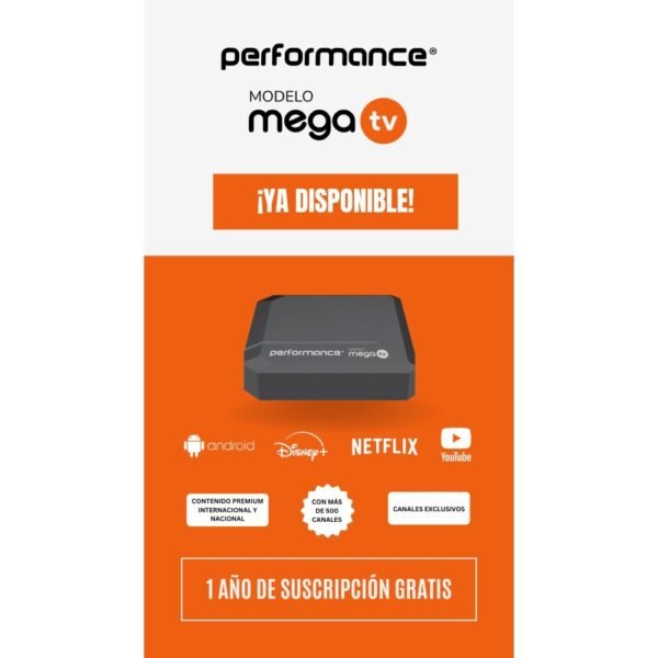 TV BOX PERFORMANCE MEGA TV + 500 CANALES 1 AÑO SUB - Image 2