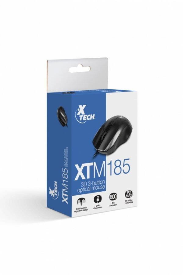 MOUSE X-TECH ÓPTICO CON CABLE RES 800DPI