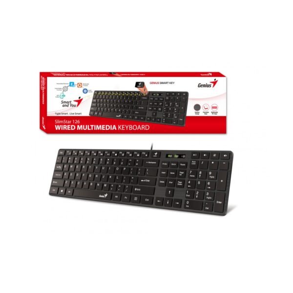 TECLADO GENIUS SLIMSTAR 126 SMART USB BLACK