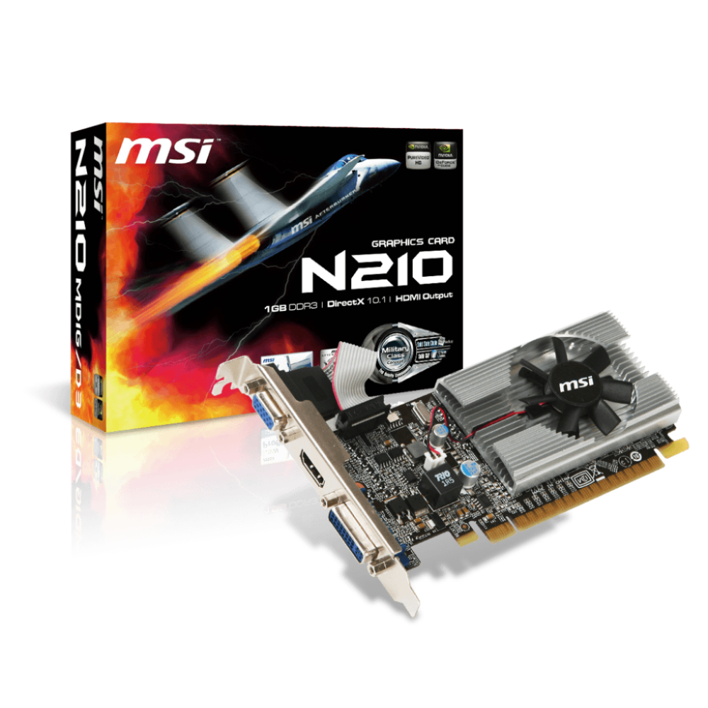 PLACA DE VIDEO 1GB GF 210 MSI N210-MD1G/D3 LP