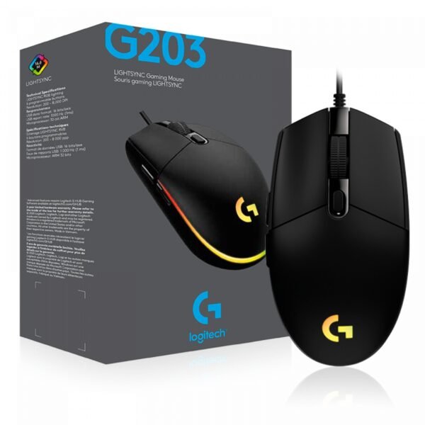 MOUSE LOGITECH G203 LIGHTSYNC GAMER BLACK