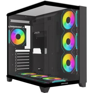 GABINETE ARKHAM MINOR BK 7*FAN ARGB ATX