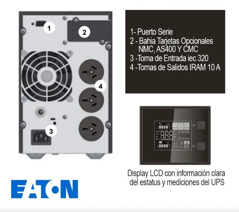 UPS EATON ONLINE DX 1000VA/230V TORRE - Image 2