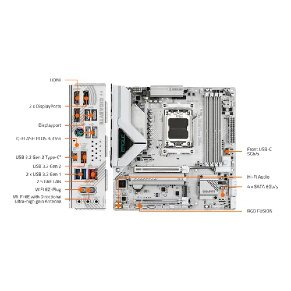 MOTHERBOARD GIGABYTE AM5 B850M EAGLE WIFI6E DDR5 BOX - Image 4