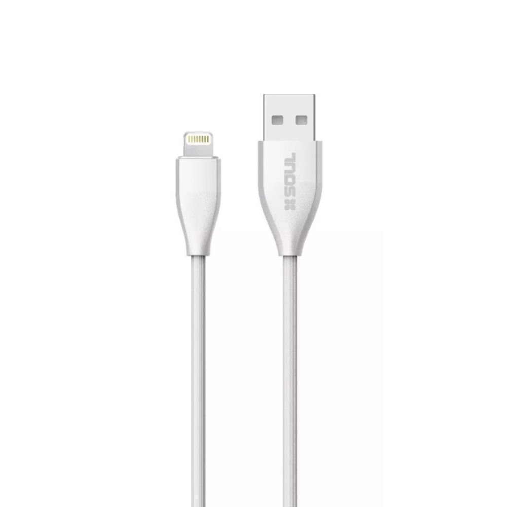CABLE USB APPLE LIGHTING SILICONADO BLANCO 2.4A
