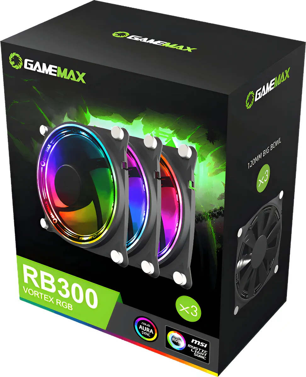 FAN GAMEMAX P/ GABINETE KIT 3 X 120MM ARGB RB300 - Image 3