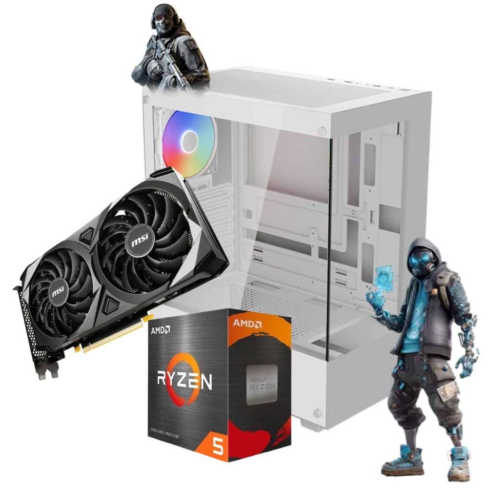 PC GAMER RYZEN 5 8600G RAM 16GB DDR5 NVME 1TB RX 4060 GABINETE AERO WHITE