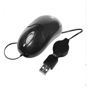 MOUSE X-TECH ÓPTICO CON CABLE RETRACTIL