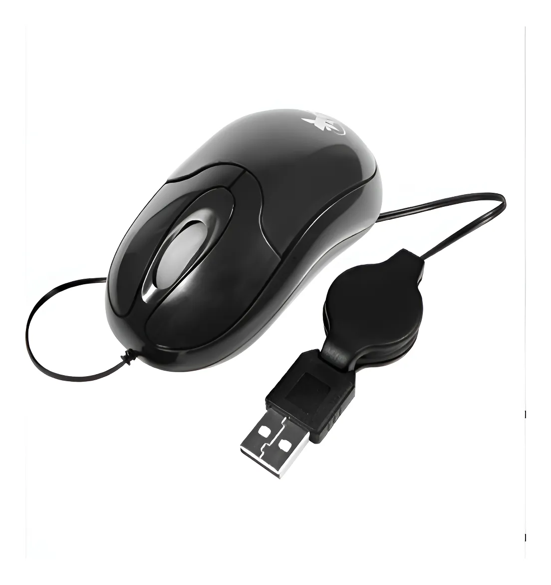 MOUSE X-TECH ÓPTICO CON CABLE RETRACTIL