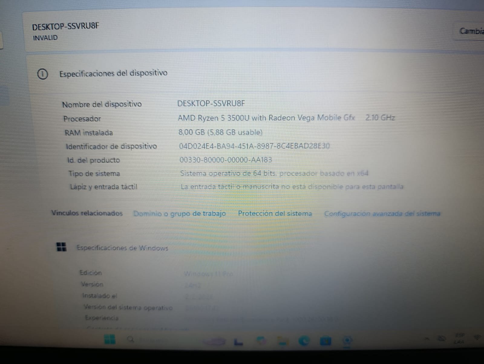 NOTEBOOK LENOVO V15 82C7 RYZEN 5 3500U 8GB RAM HDD 1TB + NVME 512GB - Image 6