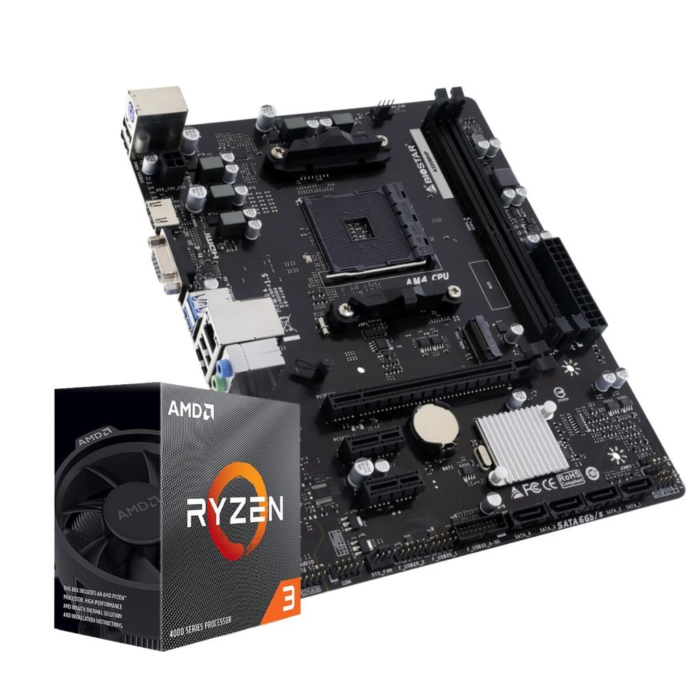 MICROPROCESADOR AMD RYZEN 3 3200G + A520M BIOSTAR BY PCBOX