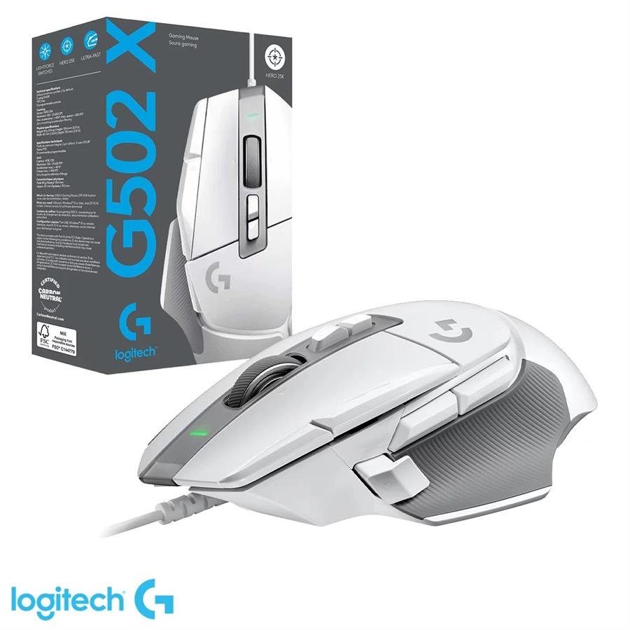 MOUSE C/CABLE LOGITECH G502 X BLANCO - Imagen 4