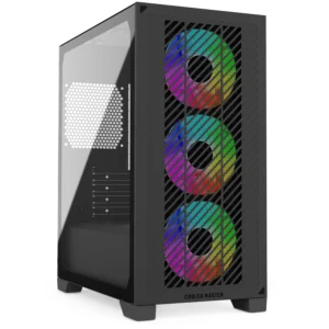 GABINETE COOLER MASTER ELITE 301 BLACK 3 FANS ARGB S/FUENTE