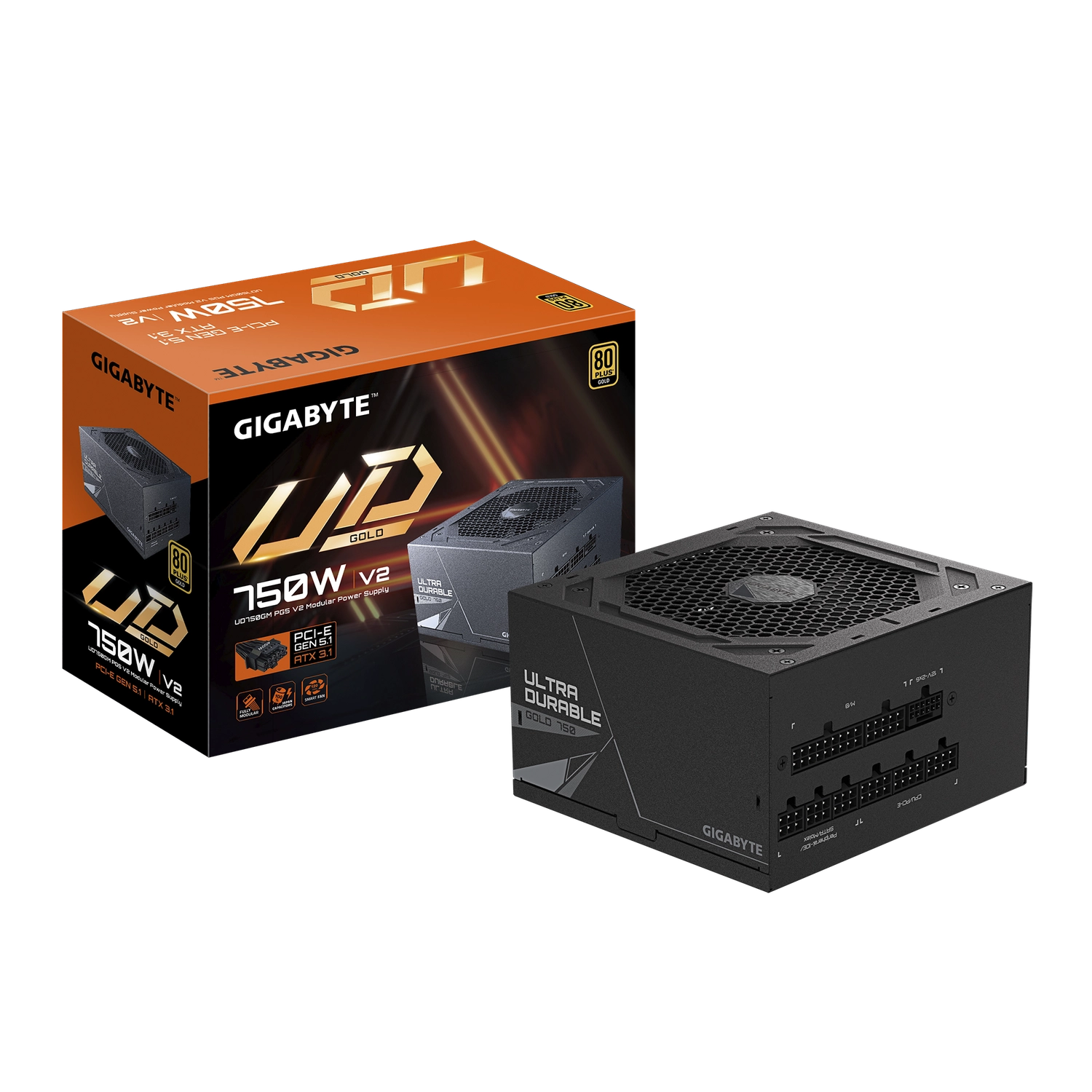 FUENTE 750W GIGABYTE UD750GM 80 GOLD MODULAR PG5 V2