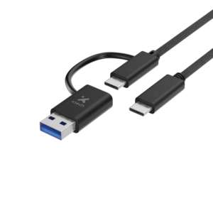 ADAPTADOR XTECH, 2 EN 1, USB-C A USB-C CON DONGLE