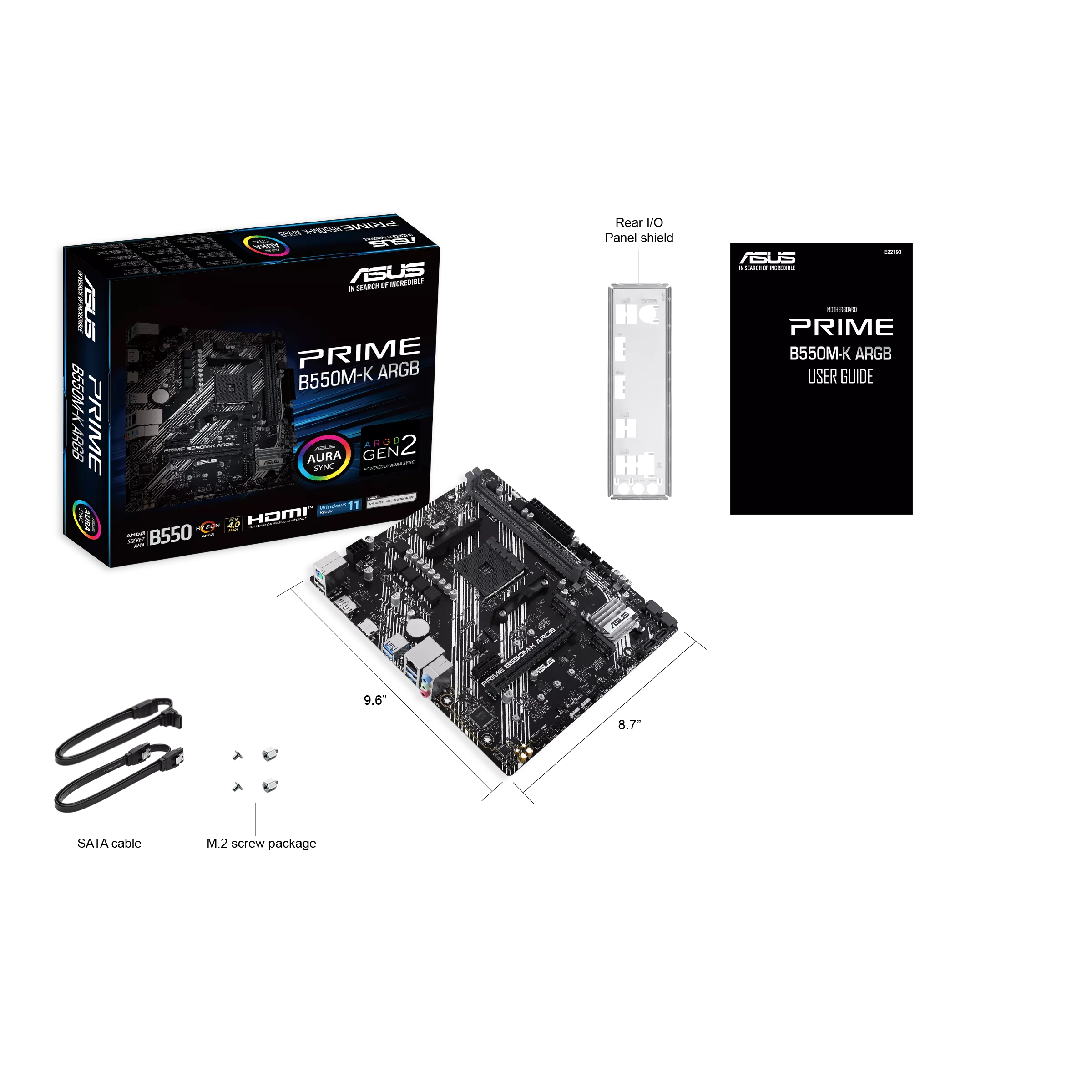 MOTHERBOARD ASUS PRIME B550M-K ARGB AM4 DDR4 - Image 3