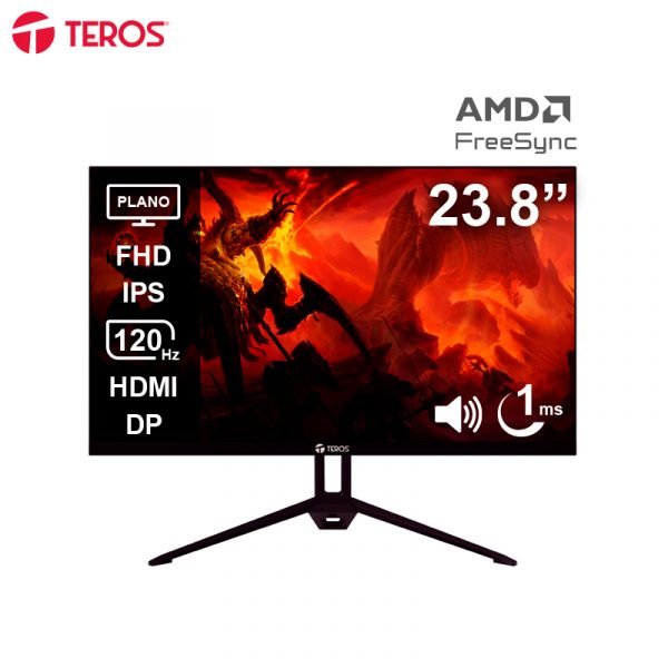 MONITOR TEROS TE-2415S GAMING 23.8” PLANO IPS FHD (1920 X 1080) 120HZ 1MS FICHA USA