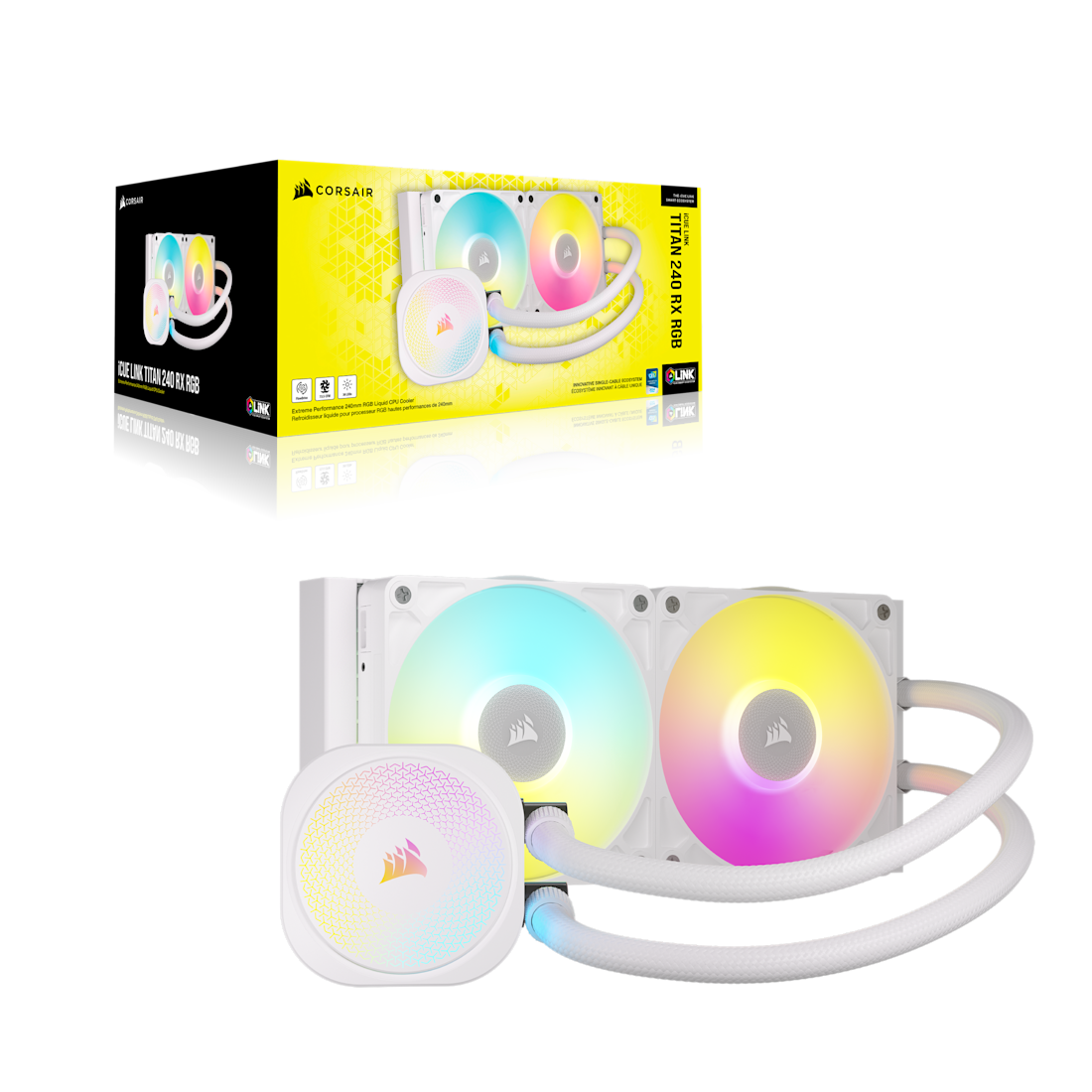 Corsair iCUE LINK TITAN 240 RX RGB Blanco - Compatibilidad Intel AMD