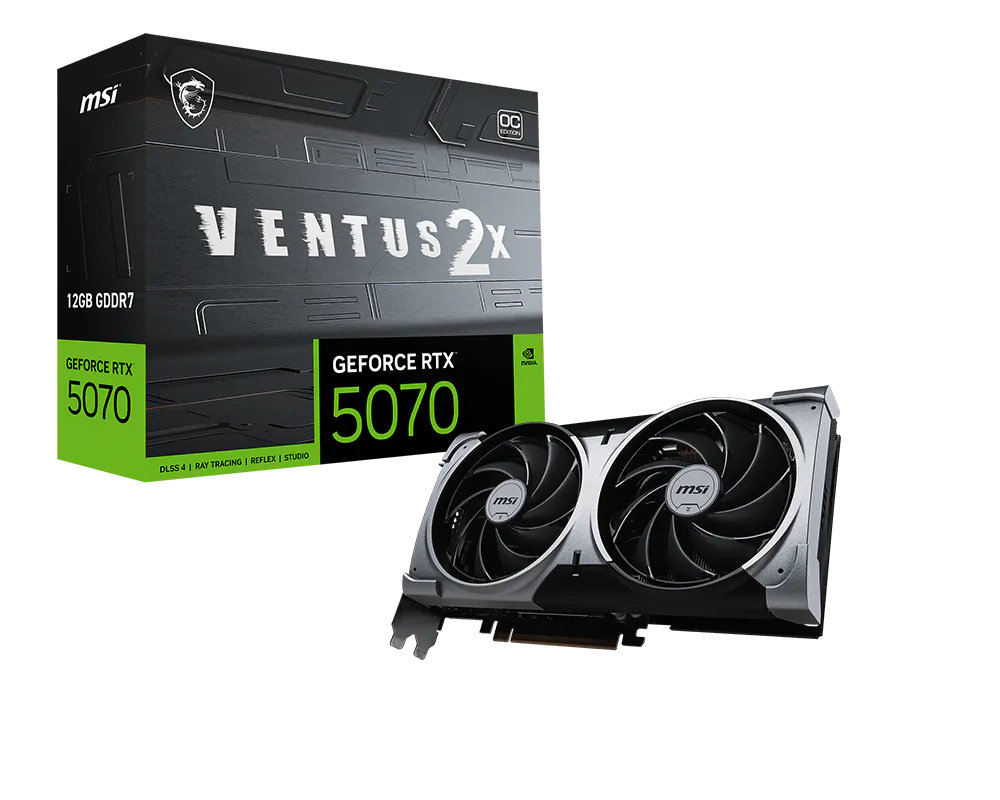 PLACA MSI NVIDIA GEFORCE RTX 5070 12G VENTUS 2X OC