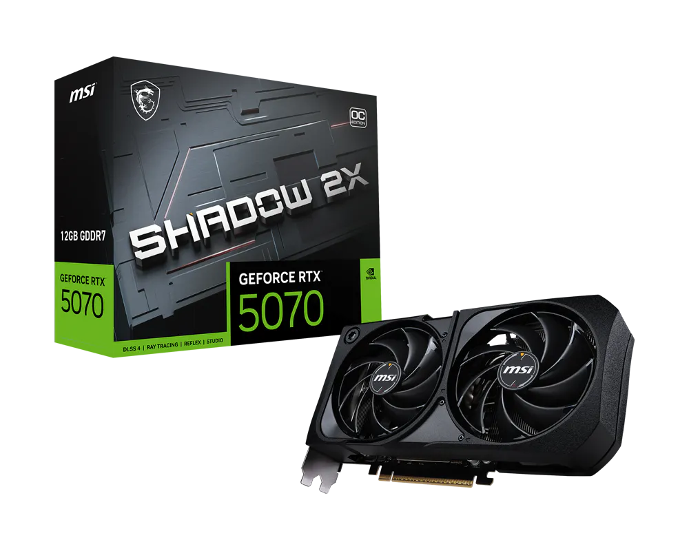 PLACA MSI NVIDIA GEFORCE RTX 5070 12G SHADOW 2X OC