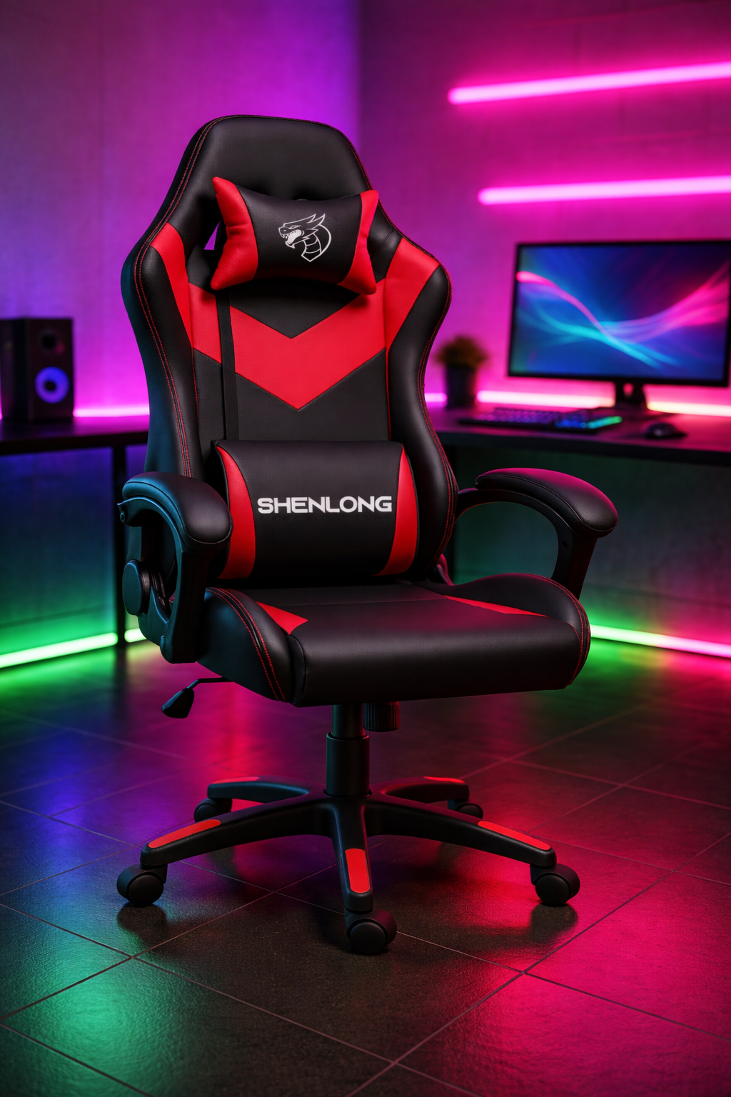 SILLA GAMER SHELONG SH-GC135 NEGRA Y ROJA- RECLINABLE 135ª - Image 5