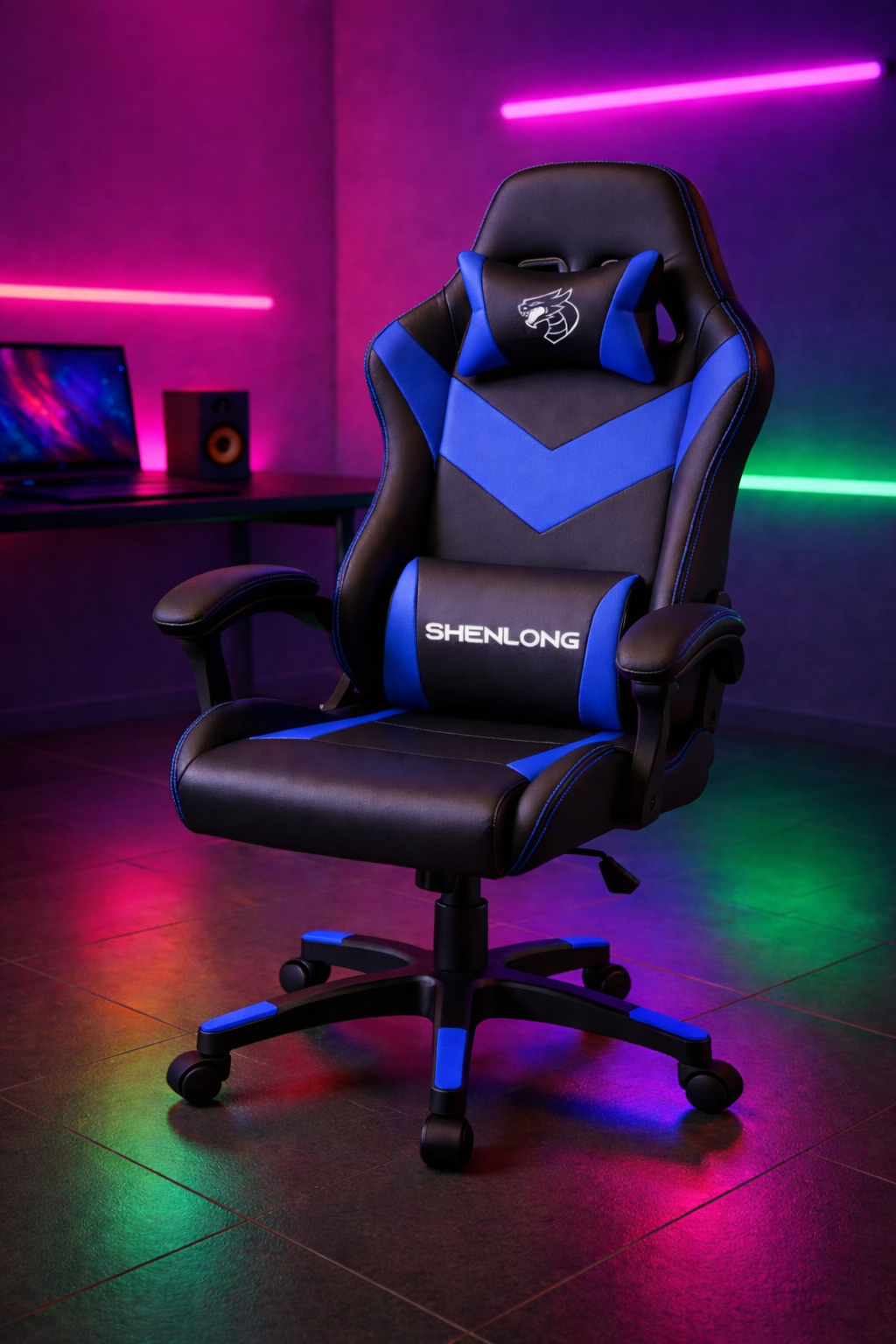 SILLA GAMER SHELONG SH-GC135 NEGRA Y AZUL- RECLINABLE 135ª - Image 5