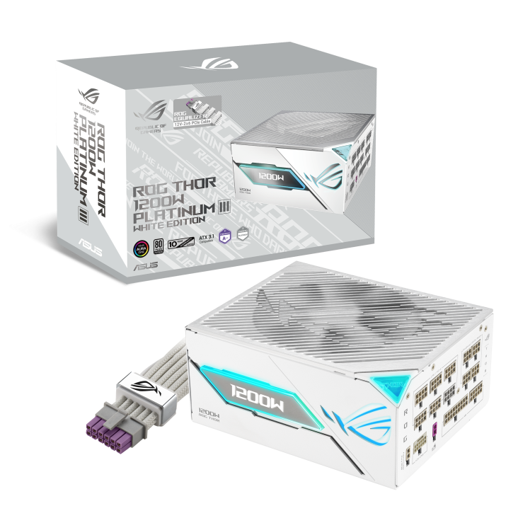 FUENTE 1200W ASUS ROG THOR 1200P3 PLATINUM WHITE - Imagen 4
