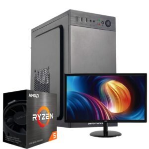 PC AMD RYZEN 5 5600GT RAM 16GB NVME 512GB TECLADO Y MOUSE LED 22″