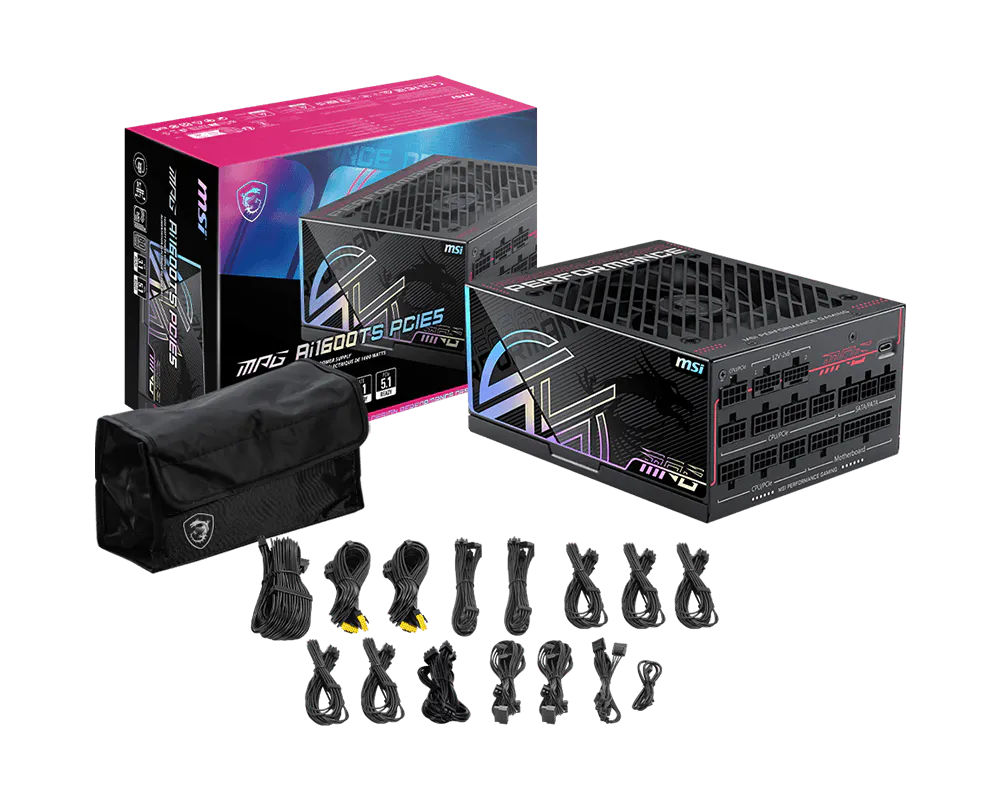 FUENTE 1600W MSI 80 + TITANIUM MPG AI1600TS PCIE5