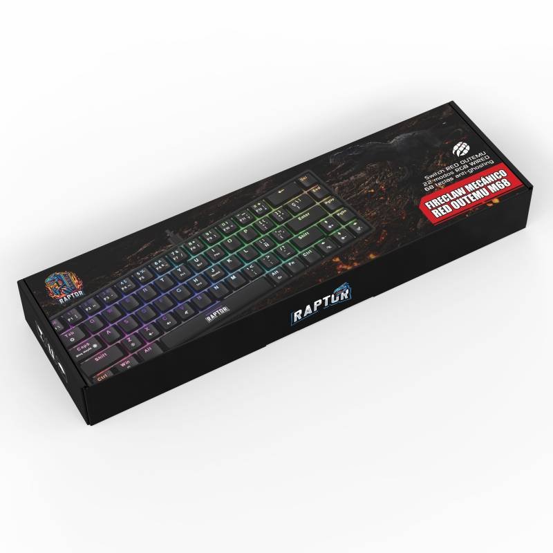 TECLADO GAMER RAPTOR FIRECLAW M68 MECANICO RETROILUMINADO - Imagen 4