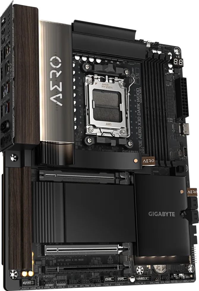 MOTHERBOARD GIGABYTE AERO X870E AM5 DARK WOOD - Imagen 2