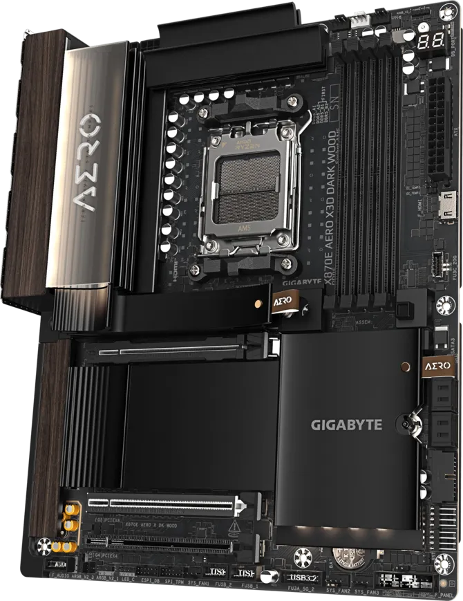 MOTHERBOARD GIGABYTE AERO X870E AM5 DARK WOOD - Imagen 4